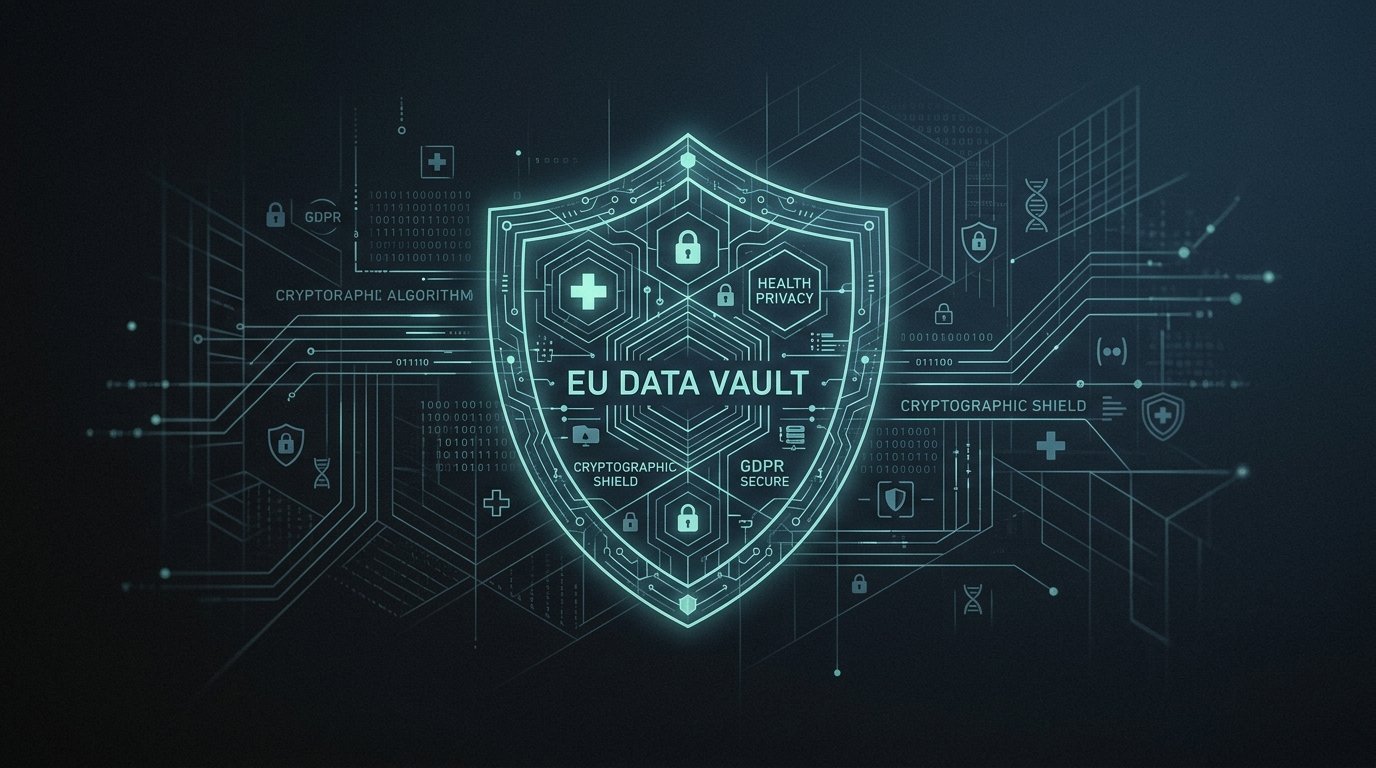 Health Data Security and GDPR Shield Background